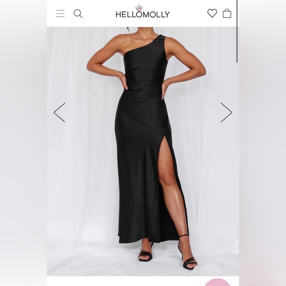 Hello Molly Dresses & Skirts - Hello Molly One Shoulder Aurora Black Satin Dresss
